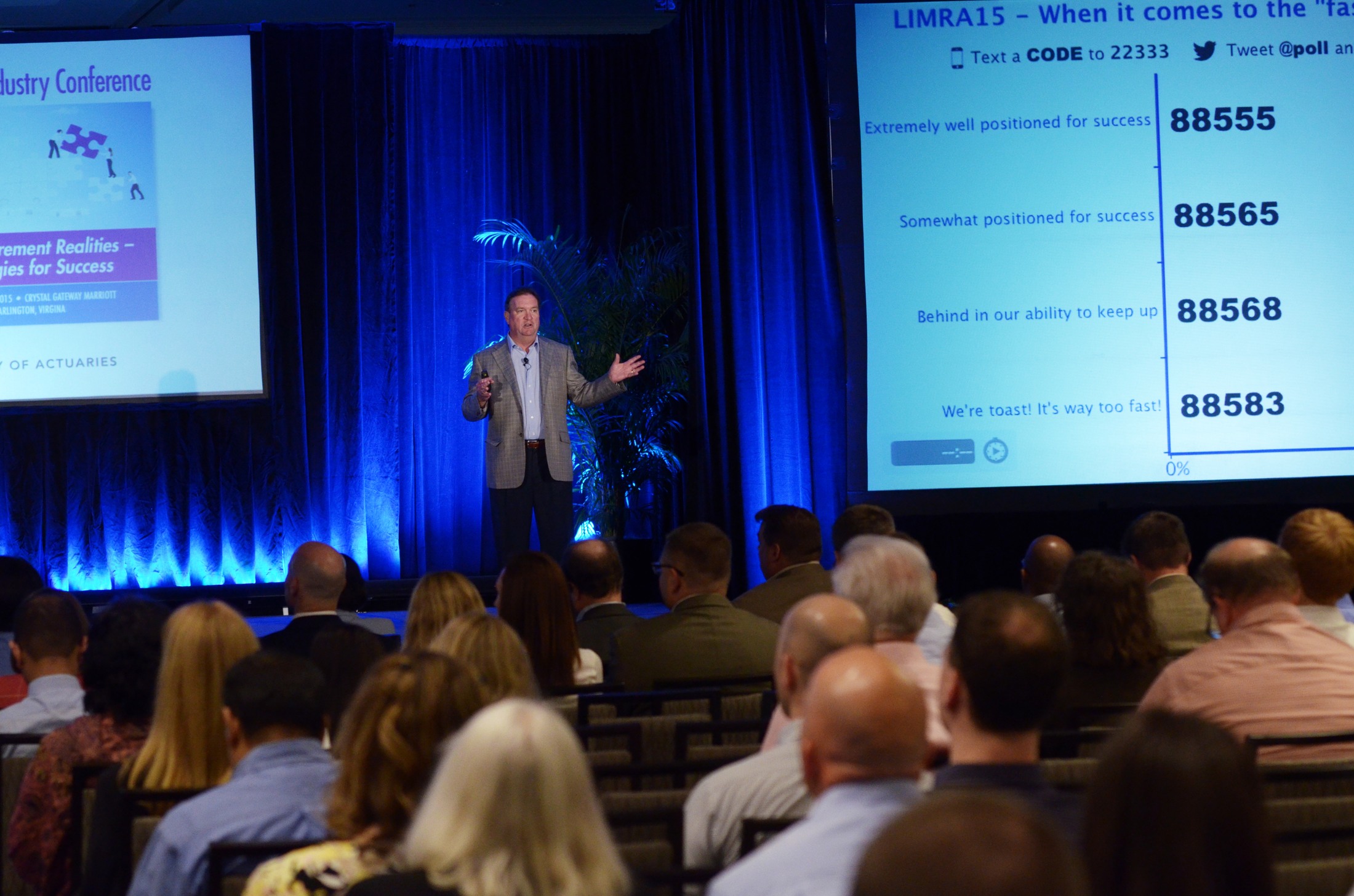 Jim Carroll speaking to an insurance industry audience
